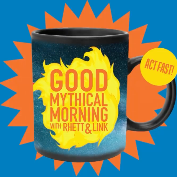 Give your mornings a little magic with this heat-activated "Good Mythical Morning" mug, signed by Rhett and Link!