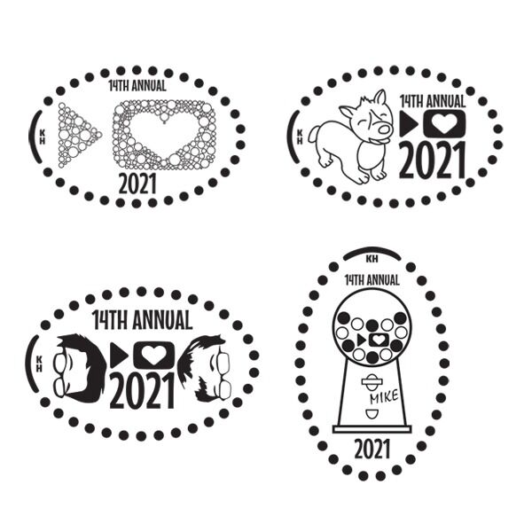 John doesn't like pennies, so we've made it a tradition to SMASH THEM! Get a set of four pressed pennies designed by nerdfighter Katie Hambor, featuring a tribute to tiny circles, vintage Vlogbrothers, Raphael the Corgi and Gumball Mike! Death to pennies! John doesn't like pennies, so we've made it a tradition to SMASH THEM! Get a set of four pressed pennies designed by nerdfighter Katie Hambor, featuring a tribute to tiny circles, vintage Vlogbrothers, Raphael the Corgi and Gumball Mike! Death to pennies!